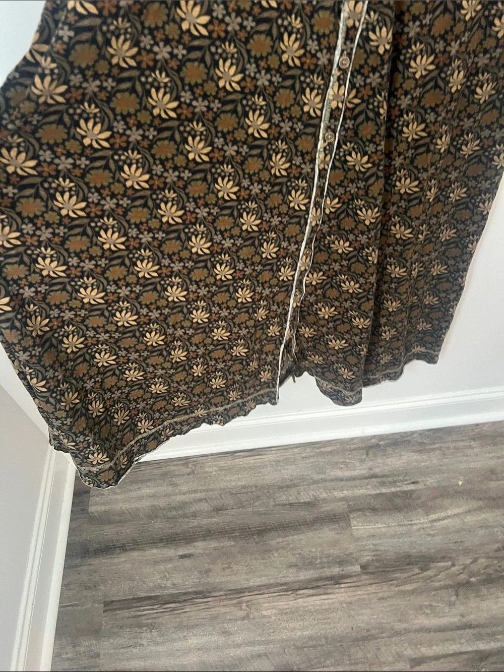 Natural Life, button front floral midi dress, boho cottagecore, prairie Sz Lg ♟️
